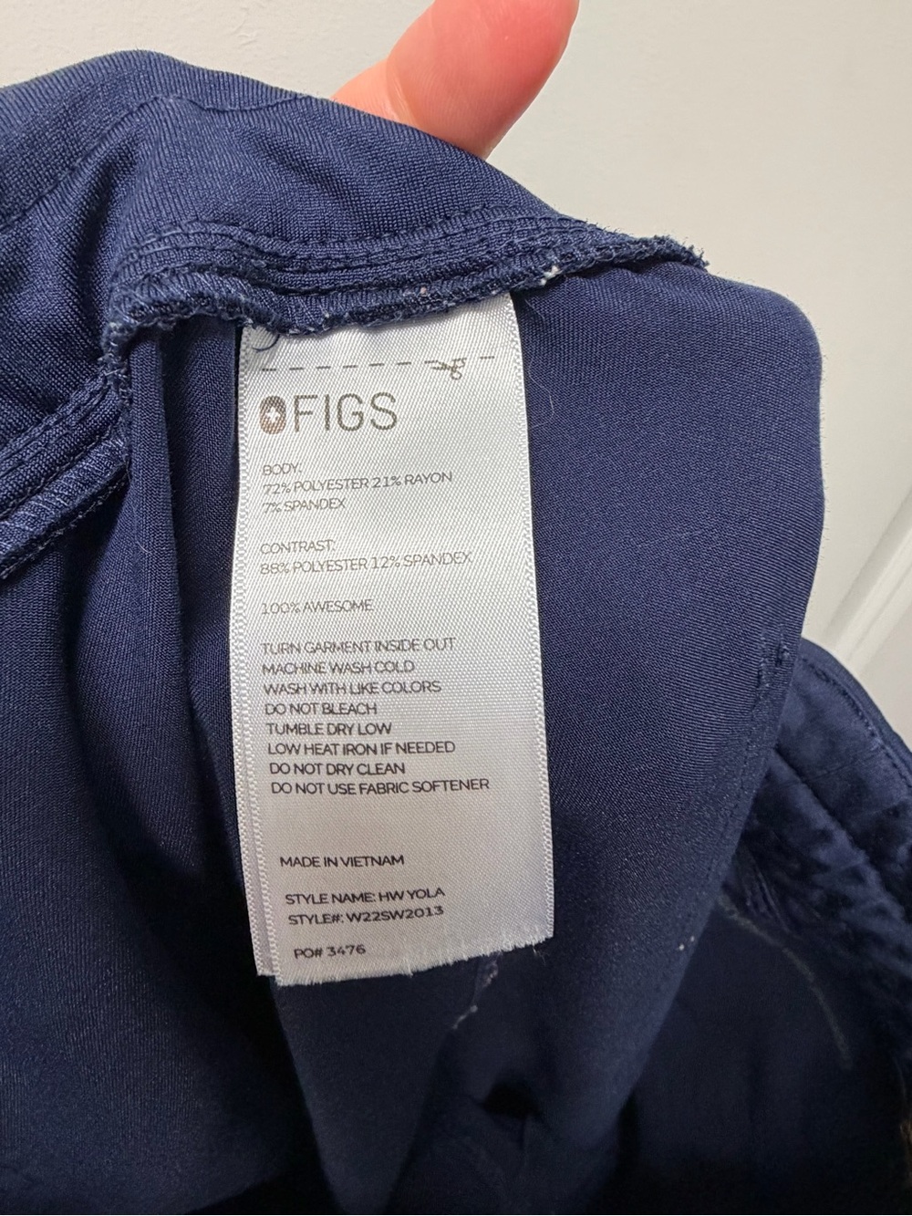 Figs Navy High Waisted Yola Scrub Pants XL - Picture 3 of 4